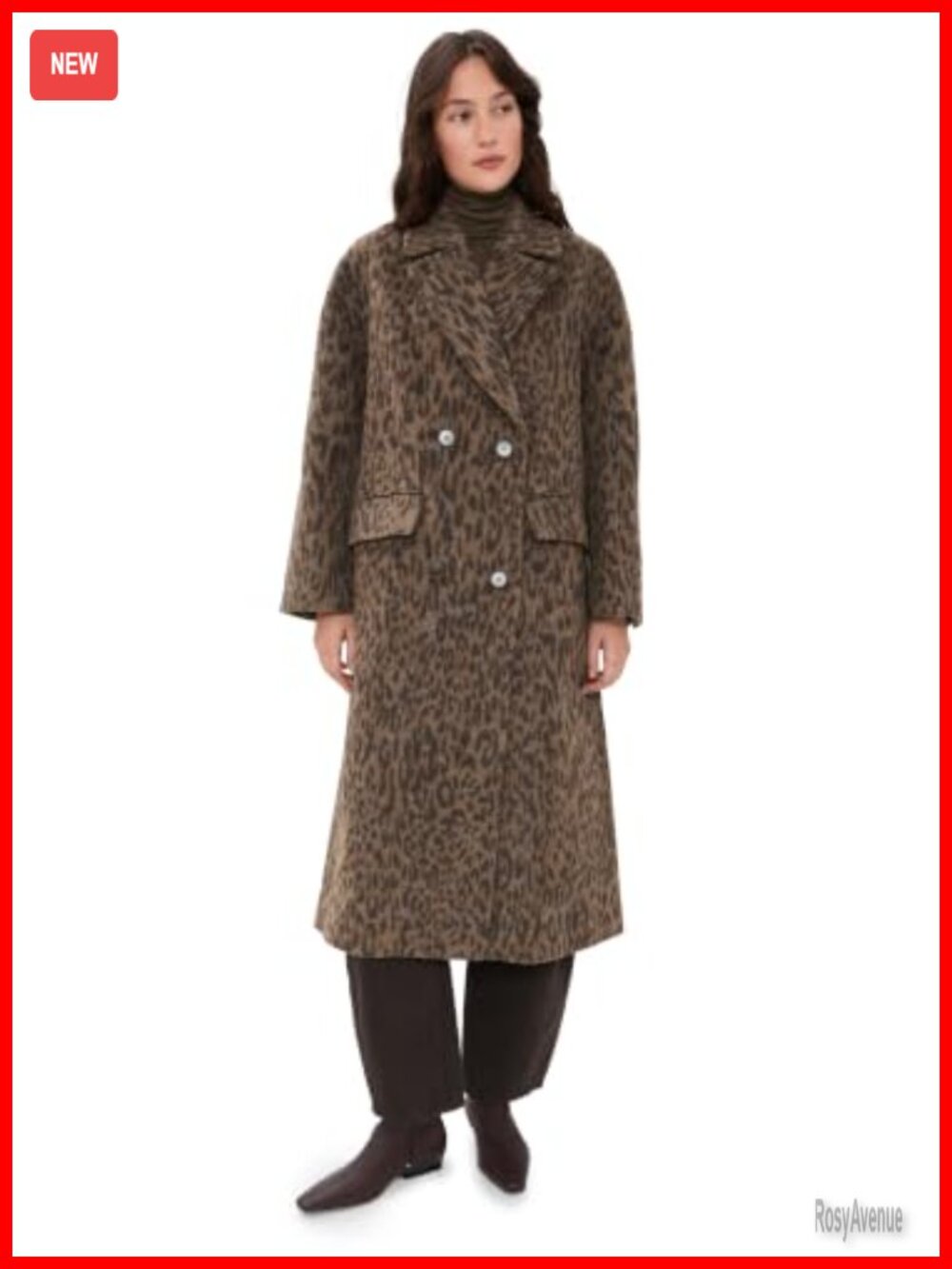 Oversized Wool Trench Coat Double Breasted Long Sleeve Flap Pockets Kick Pleat